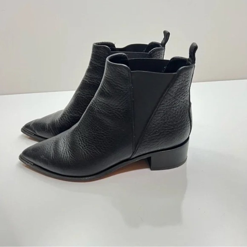 ACNE STUDIOS Jensen Black Genuine Leather Pointed Toe Chelsea Boots - Picture 4 of 9